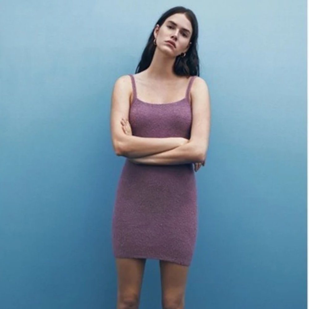 Zara purple knit mini dress